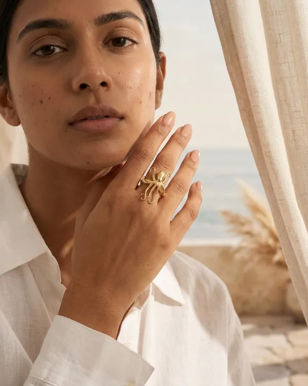 Gold_Steel_Intricate_Octopus_Wrap_Ring_For_Women