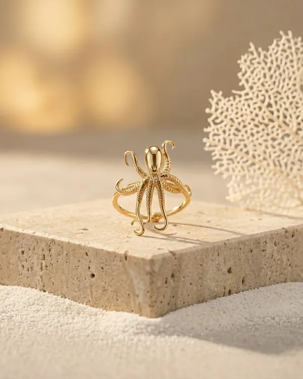 Gold_Steel_Intricate_Octopus_Wrap_Ring_For_Women