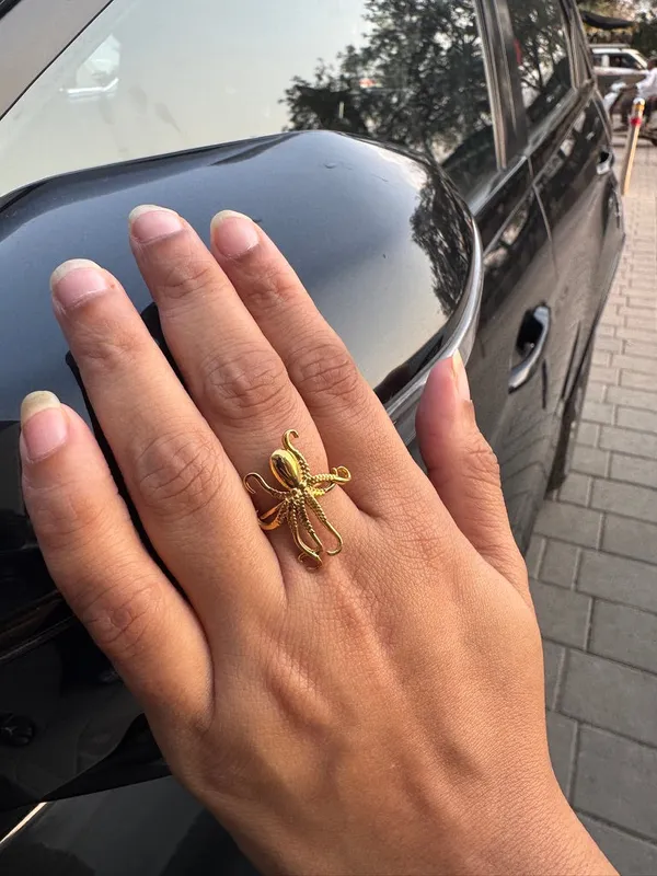 Gold_Steel_Intricate_Octopus_Wrap_Ring_For_Women