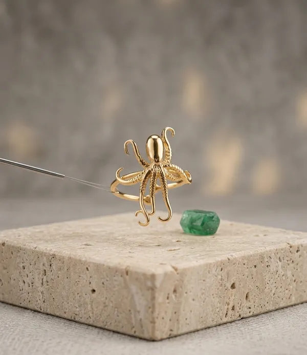 Gold_Steel_Intricate_Octopus_Wrap_Ring_For_Women