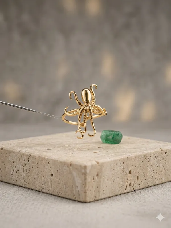 Gold_Steel_Intricate_Octopus_Wrap_Ring_For_Women