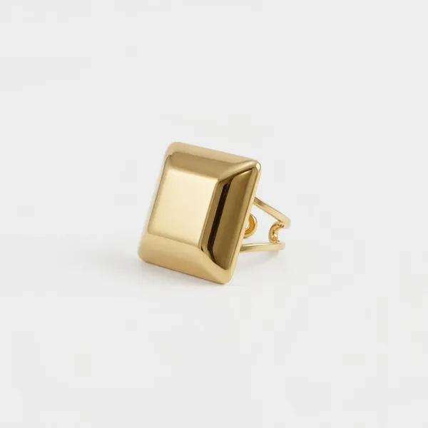 Gold_Steel_High_Polish_Square_Top_Bold_Ring_For_Women