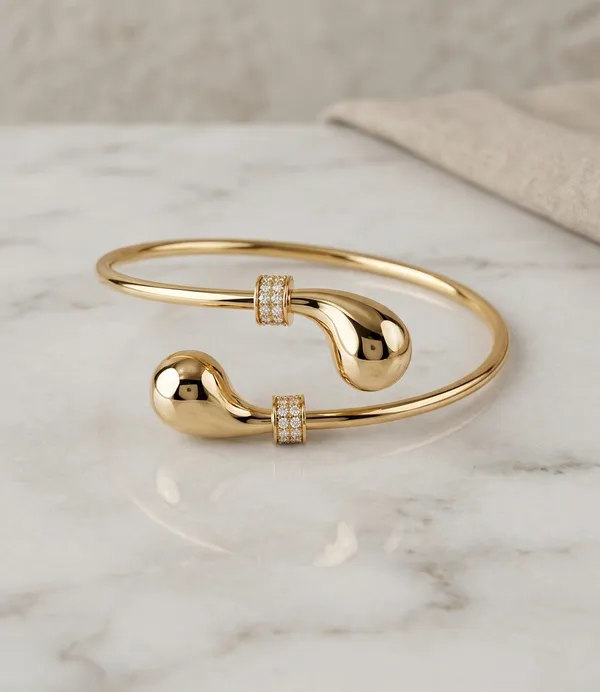 Gold_Steel_Dual_Curve_Crystal_Cuff_Bracelet_For_Women