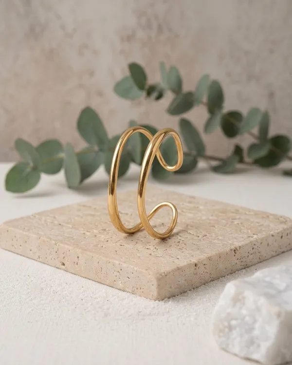 Gold_Steel_Dual_Band_Curve_Cuff_Bracelet_For_Women