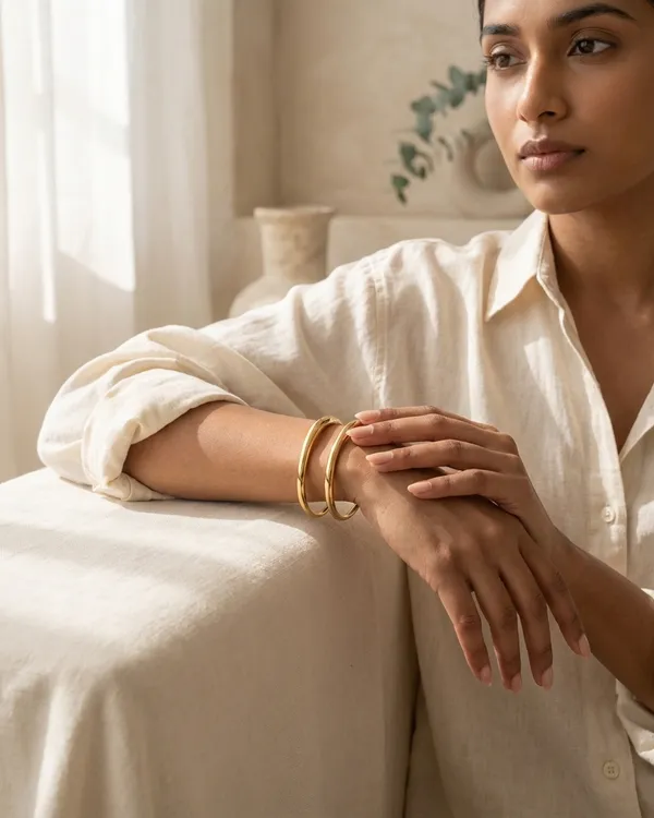Gold_Steel_Dual_Band_Curve_Cuff_Bracelet_For_Women