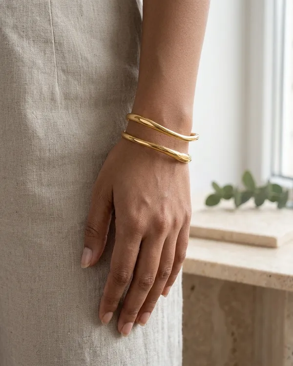 Gold_Steel_Dual_Band_Curve_Cuff_Bracelet_For_Women