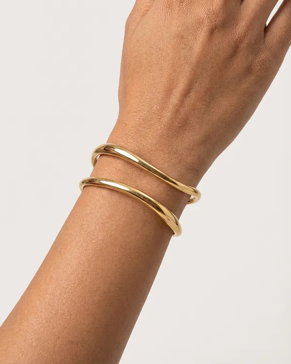 Gold_Steel_Dual_Band_Curve_Cuff_Bracelet_For_Women