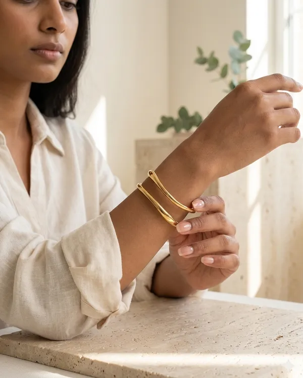 Gold_Steel_Dual_Band_Curve_Cuff_Bracelet_For_Women