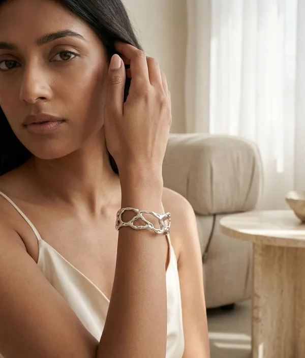 Gold_Steel_Sculptural_Open_Cuff_Bracelet_For_Women