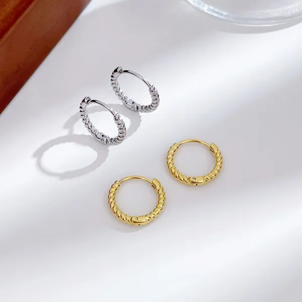 Silver_Steel_Twisted_Huggie_Hoop_Earrings_For_Women