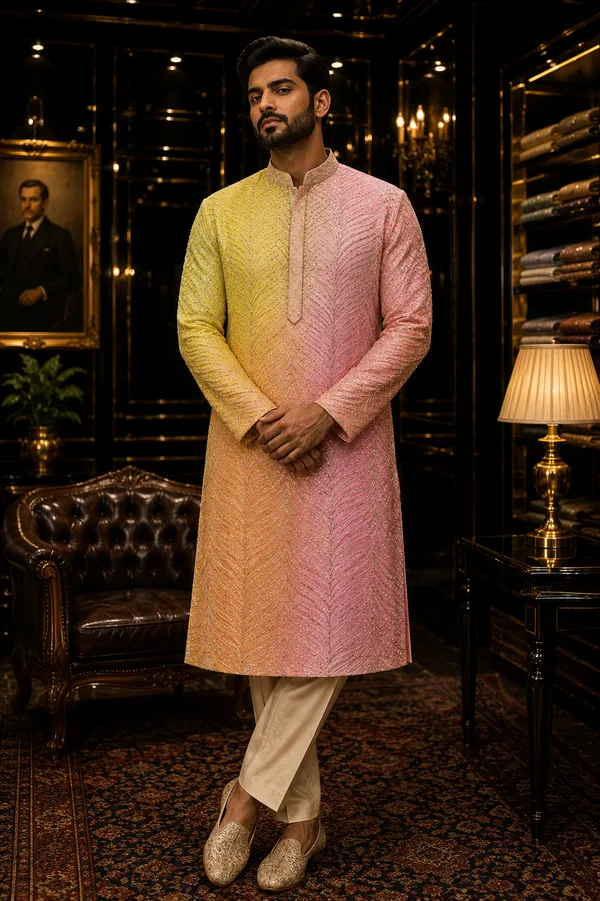multicolor_haldi_mehndi_ombre_kurta_for_men