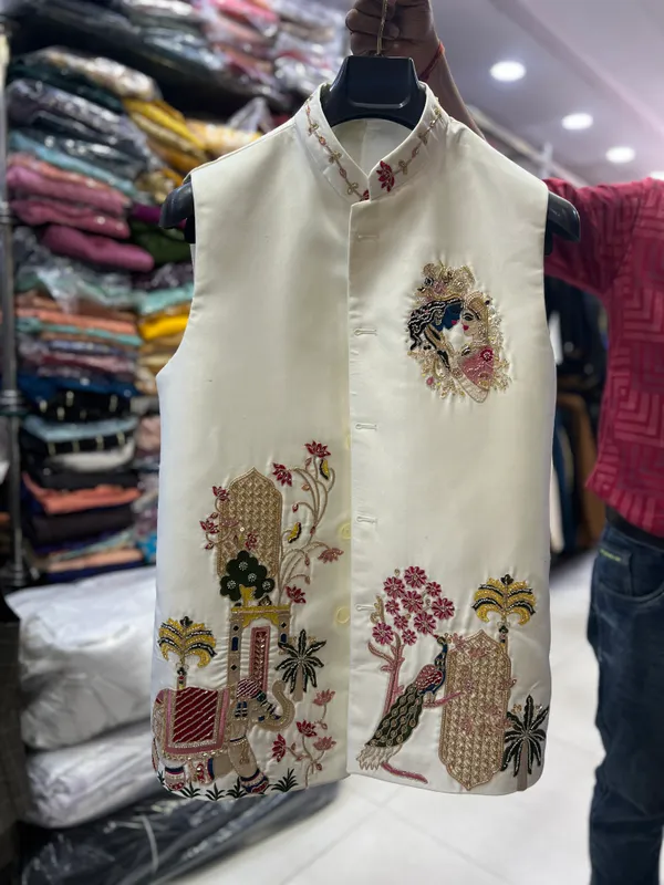 Embroidered_Radha_Krishna_Nehru_Jacket_Waistcoat_For_Men