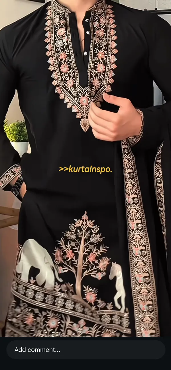 Black_Rao_Sahab_Embroidered_Designer_Kurta_With_Dupatta