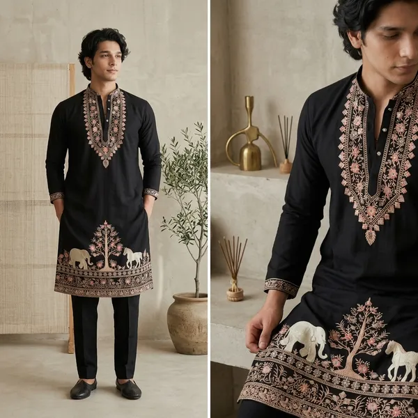 Black_Rao_Sahab_Embroidered_Designer_Kurta_With_Dupatta