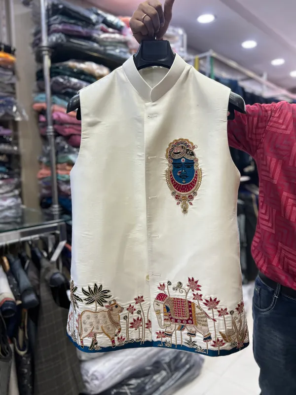 Hand_Embroidered_Krishna_Vishnu_Jacket_For_Men