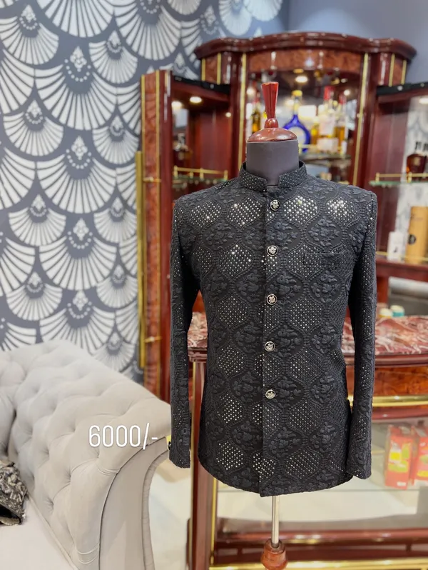 Black_Georgette_Thread_Work_Jodhpuri_For_Men