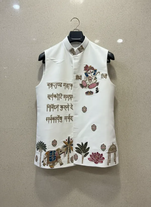 Handwork_Ganpati_Nehru_Jacket_Waistcoat_For_Kurtas