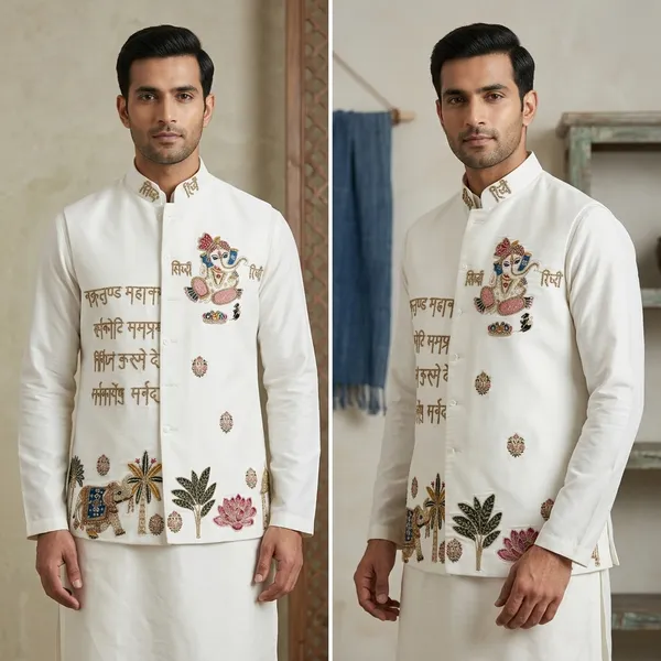 Handwork_Ganpati_Nehru_Jacket_Waistcoat_For_Kurtas