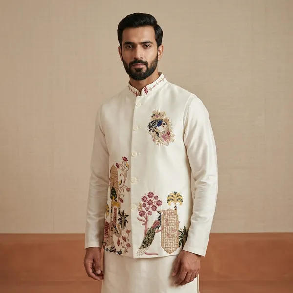 Embroidered_Radha_Krishna_Nehru_Jacket_Waistcoat_For_Men
