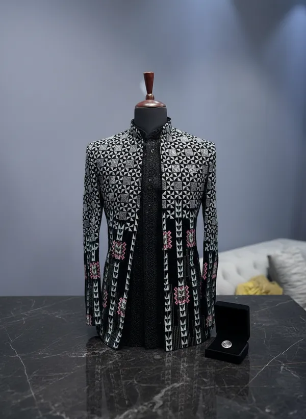 Black_Thread_Work_Open_Jodhpuri_Shrug_For_Men