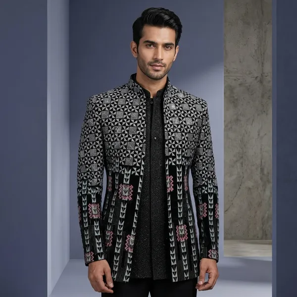 Black_Thread_Work_Open_Jodhpuri_Shrug_For_Men