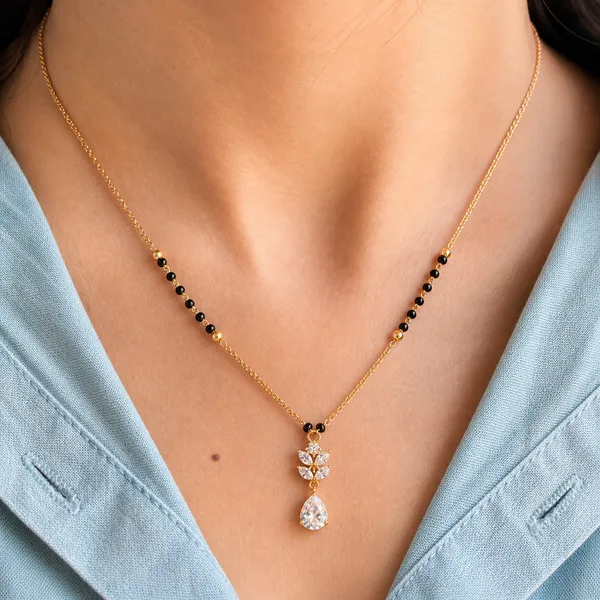 Krishna_Teardrop_Pendant_Black_Bead_Mangalsutra_For_Women