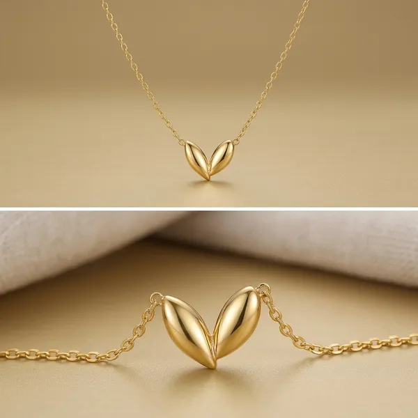 Golden_Heart_Pendant_Matte_Finish_Necklace_For_Women