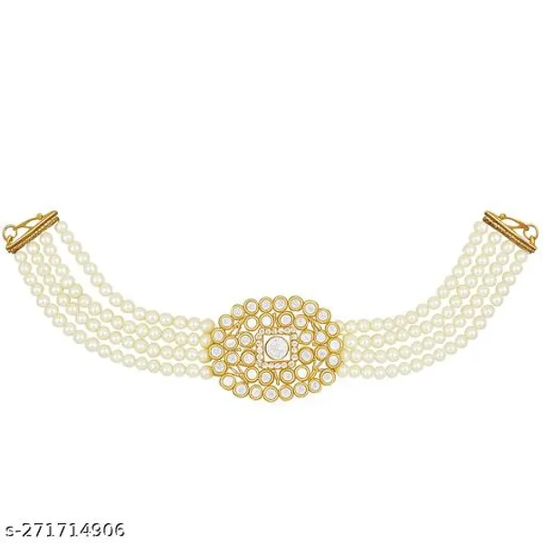 Shimmering_Elegant_Jewellery_Set_Gold_Plated_Pearl_Choker_With_Kundan_Pendant_Earrings_Stylish_Traditional_Ethnic_Wear_For_Women_Premium_Festive_Wedding_Party_Jewellery_Ideal_Gift_For_Anniversaries_Cultural_Celebrations