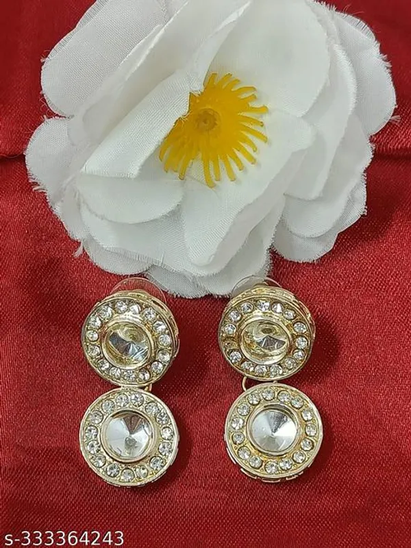Traditional_Gold_Plated_Circular_Necklace_Set_With_Clear_Gemstones_Matching_Earrings_Ornate_Bridal_Jewellery_With_Red_Thread_Accents_Perfect_For_Weddings_Parties_Festive_Wear_Premium_Gifting_Elegant_Ethnic_Design_With_Sparkling_Stones