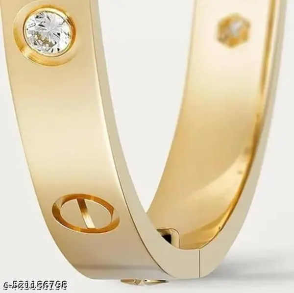 Gold_Tone_Screw_Design_Kada_Bracelet_With_Crystal_Accents_Classic_Unisex_Minimalist_Kada_Luxury_Inspired_Smooth_Finish_Wrist_Bracelet_For_Men_Women_Stylish_Daily_Wear_Party_Gifting_Accessory