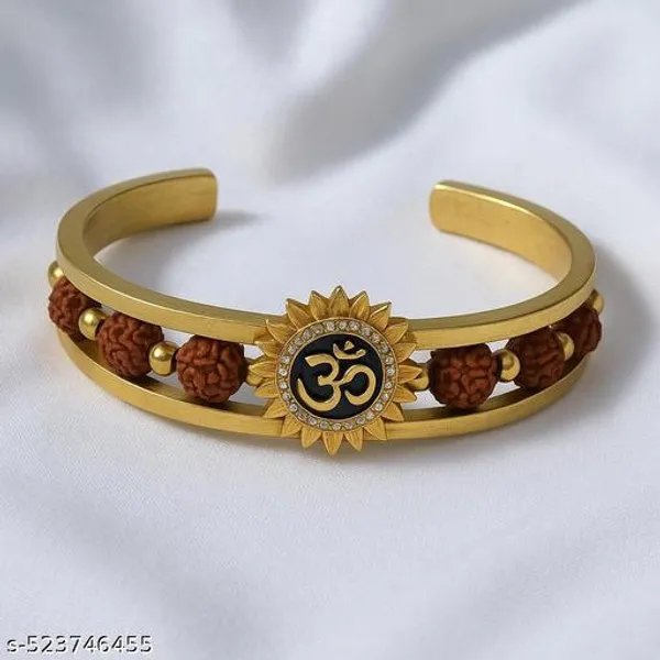 Gold_Plated_Rudraksha_Kada_Om_Rudraksha_Bracelet_For_Men