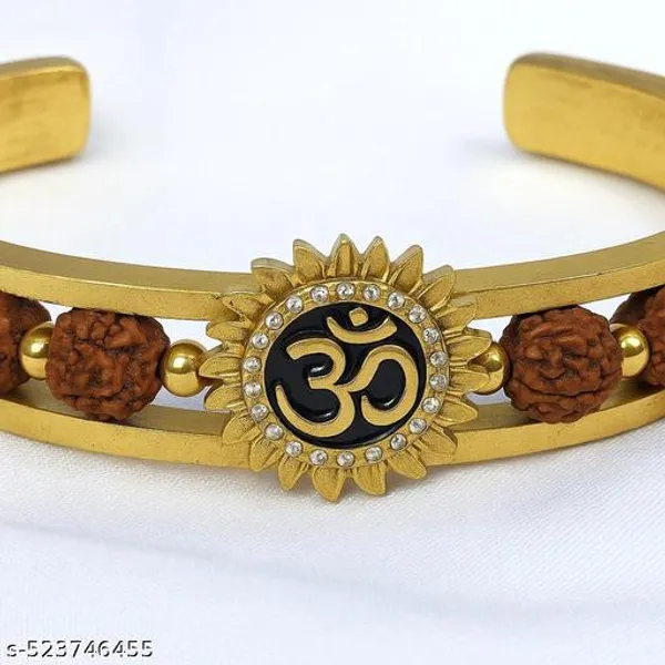 Gold_Plated_Rudraksha_Kada_Om_Rudraksha_Bracelet_For_Men