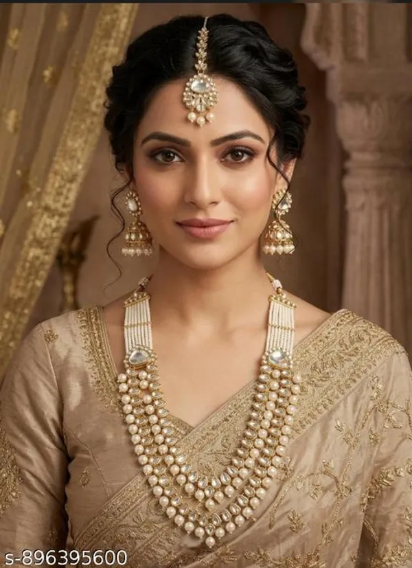 Kundan_Pearl_Bridal_Jewelry_Set_With_Layered_Necklace_Maang_Tikka_Jhumka_Earrings_Traditional_Indian_Wedding_Gold_Tone_Set_With_Teardrop_Stones_And_Pearl_Drops_For_Festive_Party_Wear