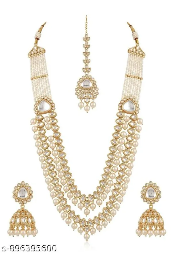 Kundan_Pearl_Bridal_Jewelry_Set_With_Layered_Necklace_Maang_Tikka_Jhumka_Earrings_Traditional_Indian_Wedding_Gold_Tone_Set_With_Teardrop_Stones_And_Pearl_Drops_For_Festive_Party_Wear