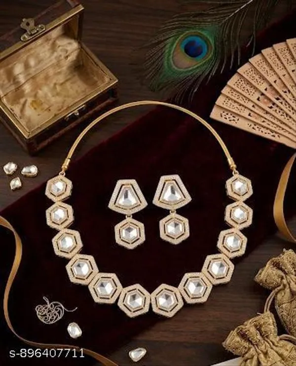 Geometric_Kundan_Mirror_Necklace_Set_With_Matching_Earrings_Gold_Tone_Statement_Jewelry_With_Hexagon_Design_Contemporary_Indian_Ethnic_Set_For_Weddings_Parties_Festive_Wear