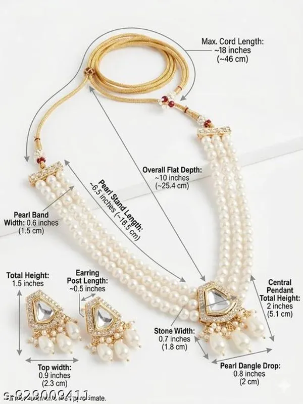 Elegant_Bridal_Pearl_Jewellery_Set_With_Gold_Tone_Necklace_And_Matching_Earrings_Featuring_Multi_Strand_White_Pearls_Gemstone_Embellishments_And_Pearl_Drops_Perfect_For_Weddings_Festive_Gifting_And_Premium_Occasions