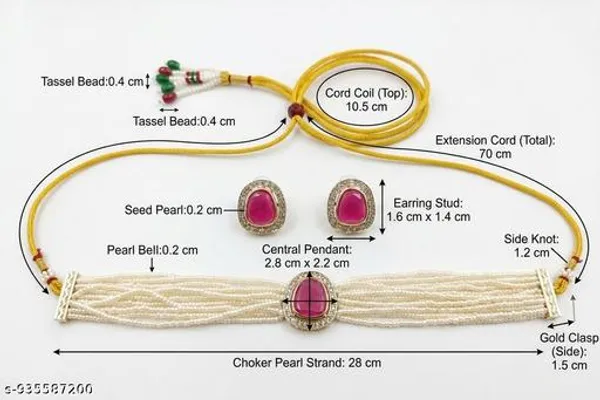 Ruby_Pearl_Choker_Set_For_Women_Multi_Strand_White_Pearl_Necklace_With_Gold_Detailing_And_Matching_Ruby_Stud_Earrings_Perfect_For_Bridal_Festive_Or_Heritage_Occasions