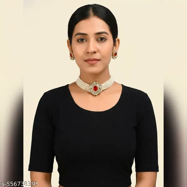 Gold_Plated_Red_Kundan_Pearl_Choker_Necklace_Set_Traditional_Bridal_Jewellery_With_Earrings_For_Women_Perfect_Gift_For_Wedding_Party_Festive_Wear_Elegant_Ethnic_Designer_Set_For_Wife_Mother_Sister_Girlfriend