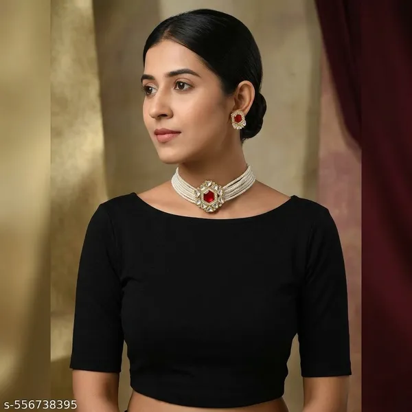 Gold_Plated_Red_Kundan_Pearl_Choker_Necklace_Set_Traditional_Bridal_Jewellery_With_Earrings_For_Women_Perfect_Gift_For_Wedding_Party_Festive_Wear_Elegant_Ethnic_Designer_Set_For_Wife_Mother_Sister_Girlfriend