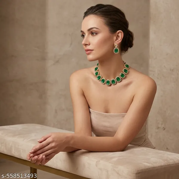 Traditional_Golden_Choker_Necklace_Set_For_Women_Simple_Gold_Choker_Necklace_Choker_Necklace_For_Women_Gold_Set_Ethnic_Golden_Choker_Necklace_Set_Stylish_Choker_Necklace_Traditional_Design_Gift_For_Mother_Sister_Wife_Girlfriend