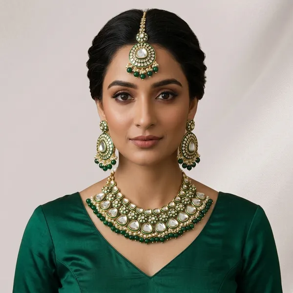 Women_S_Green_Kundan_Pearl_Choker_Jewellery_Set_Traditional_Indian_Bridal_Necklace_With_Matching_Earrings_Maang_Tikka_Elegant_Ethnic_Gold_Finish_Jewellery_For_Weddings_Festivals_Parties_Special_Occasions_Perfect_Gift_For_Brides_Bridesmaids