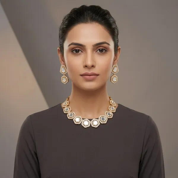 Geometric_Kundan_Mirror_Necklace_Set_With_Matching_Earrings_Gold_Tone_Statement_Jewelry_With_Hexagon_Design_Contemporary_Indian_Ethnic_Set_For_Weddings_Parties_Festive_Wear