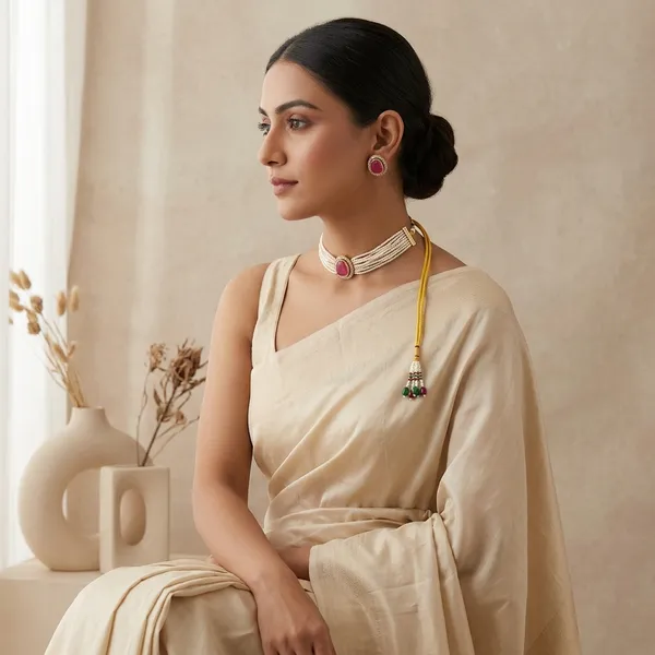 Ruby_Pearl_Choker_Set_For_Women_Multi_Strand_White_Pearl_Necklace_With_Gold_Detailing_And_Matching_Ruby_Stud_Earrings_Perfect_For_Bridal_Festive_Or_Heritage_Occasions