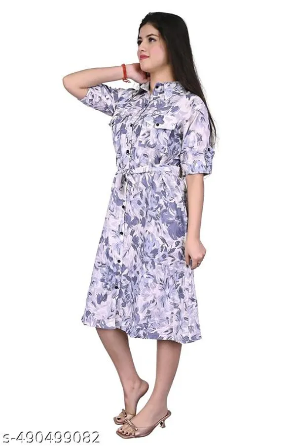 Poshak_Wiz_Women_Girls_A_Line_Dress_Casual_Wear_Printed_Short_Sleeve_Dress_Fabric_Cotton