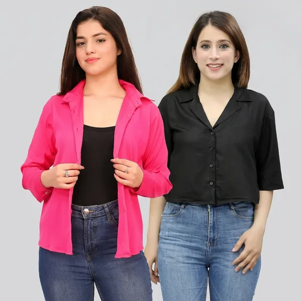Multicolor_Stylish_Casual_Shirt_For_Women_Pack_Of_2