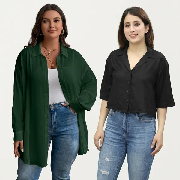 Multicolor_Stylish_Casual_Shirt_For_Women_Pack_Of_2