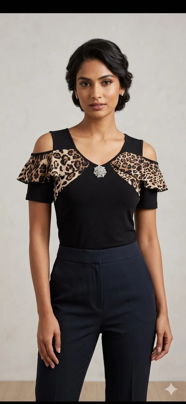 Black_Cold_Shoulder_Leopard_Print_Top_For_Women