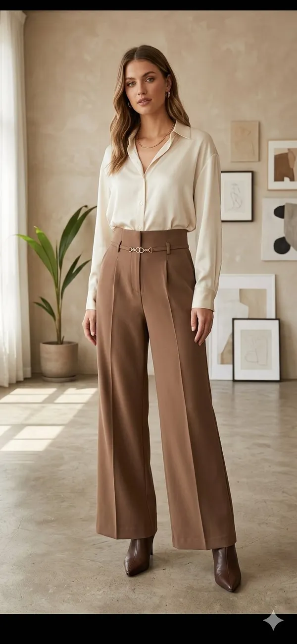 Brown_High_Waist_Wide_Leg_Trousers_For_Women