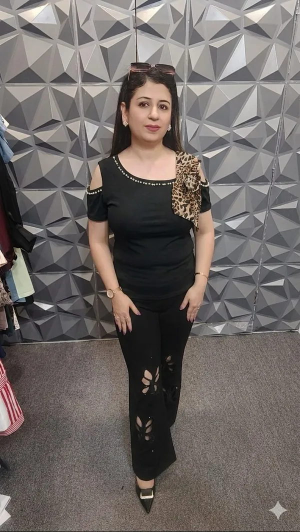 Black_Cold_Shoulder_Embellished_Top_For_Women