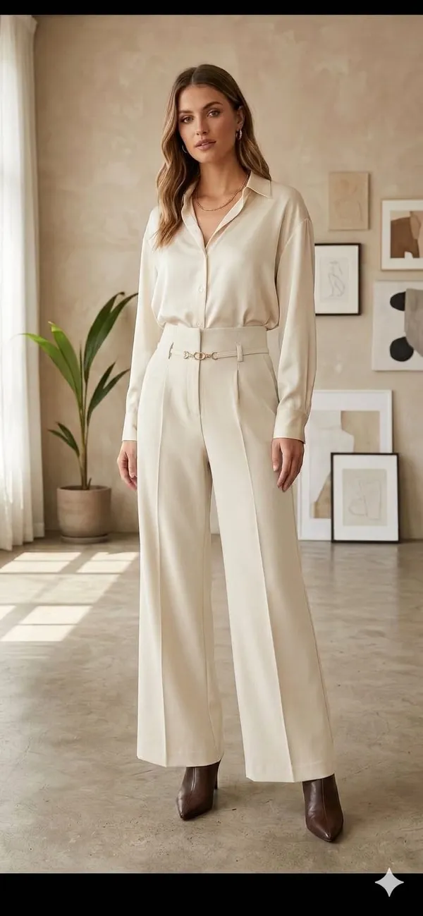 Off_White_Wide_Leg_Trouser_Set_For_Women